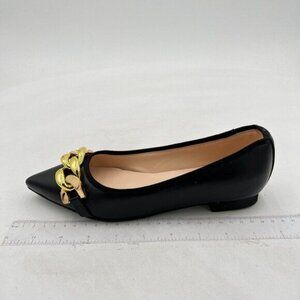 FSJ Women’s Flats Comfortable Flats Shoes Office Slip on Pointed Toe Chain